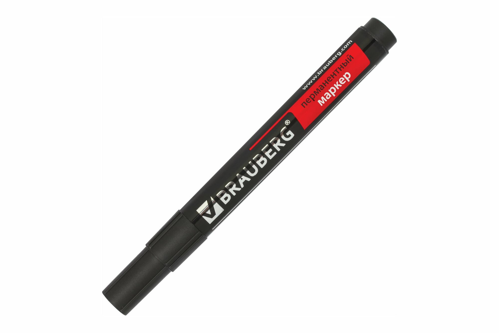 фото Маркер перманентный черный 3мм комплект 12 штук, BRAUBERG, 880244