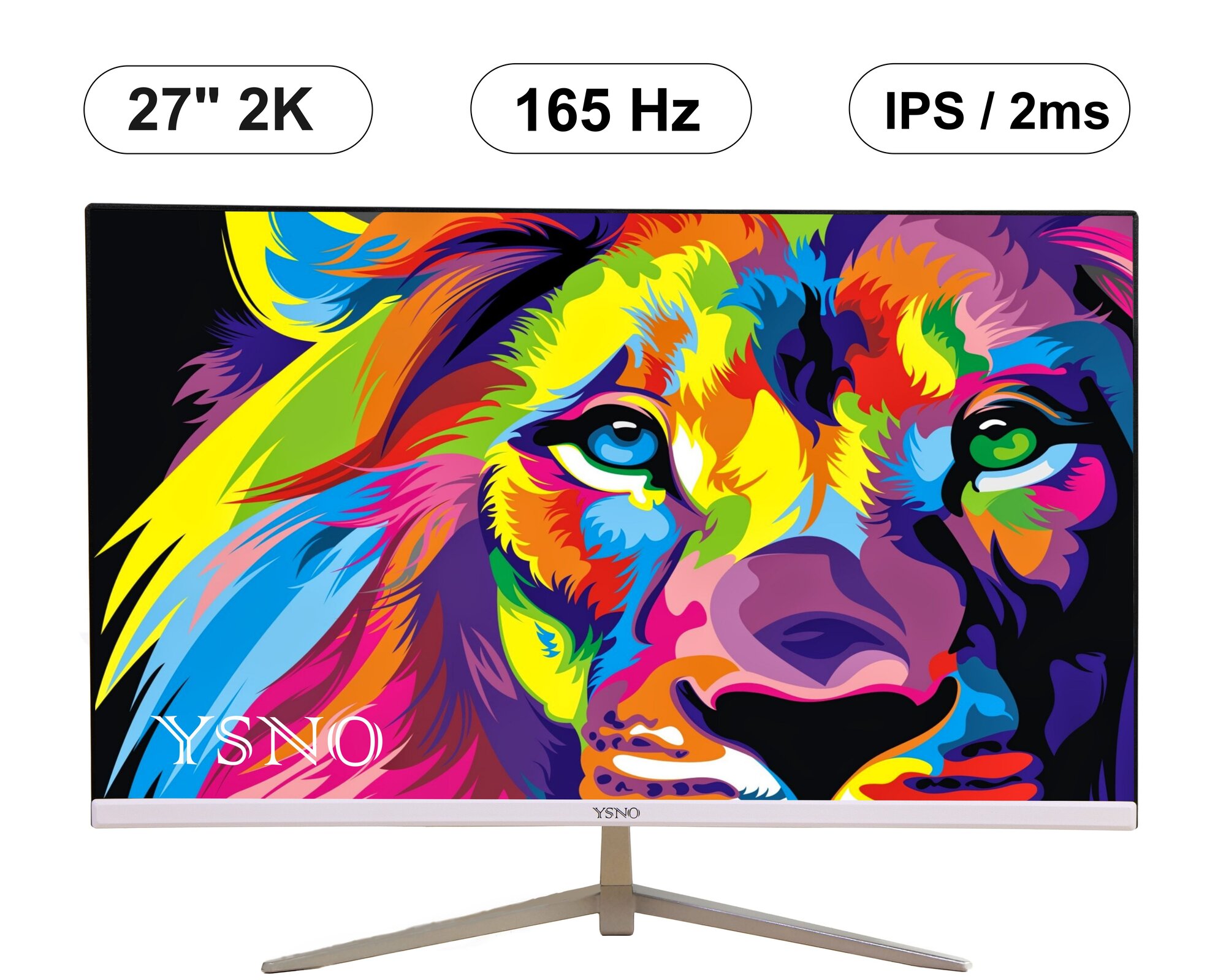 фото 27" Монитор 2K YSNO W27Q165, 2560×1440, 165 Гц, IPS, изогнутый, белый