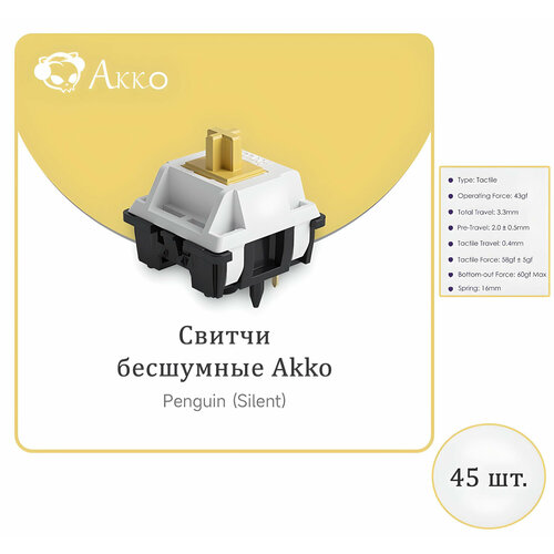 Свитчи бесшумные Akko Penguin Switch для механической клавиатуры 1890₽