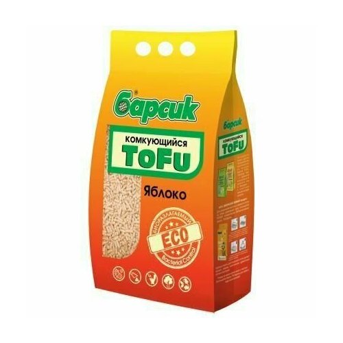 Барсик TOFU Яблоко 4,54 л комкующийся наполнитель для кошачьих туалетов