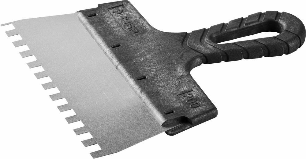 Нержавеющий фасадный шпатель ЗУБР 200мм зуб 8x8мм 10078-20-08