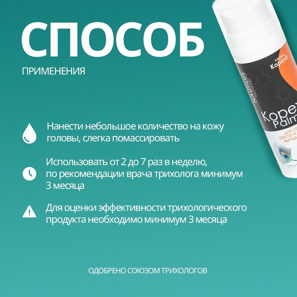 Картинки Крем для волос Nautilus Trichology Kopexil Palmetto, против выпадения, 50мл