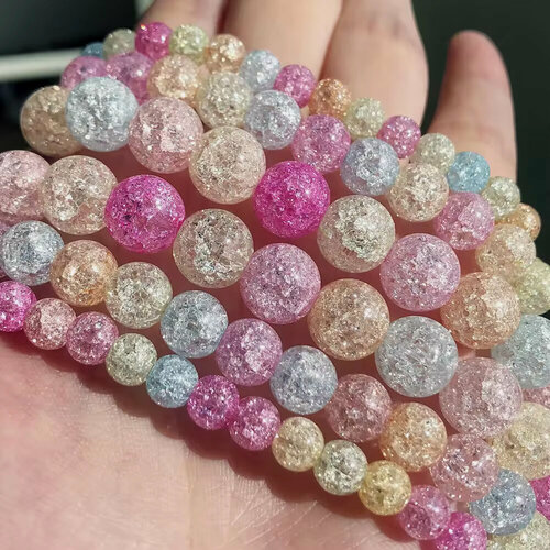 Изображение товара Сахарный кварц бусины шарик 10 мм, 38 см/нить, около 37 шт, цвет: Разноцветный