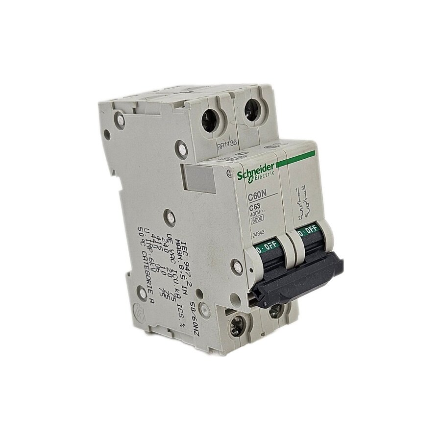 Автоматический выключатель 2-полюсный 63A C60N C63 Schneider Electric 24343