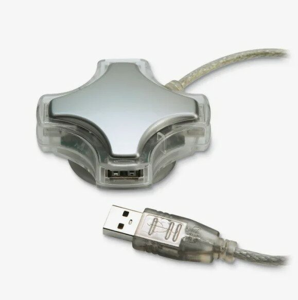 USB-Хаб (концентратор) 4-в-1 OXO USB HUB 2.0x4 белый серый