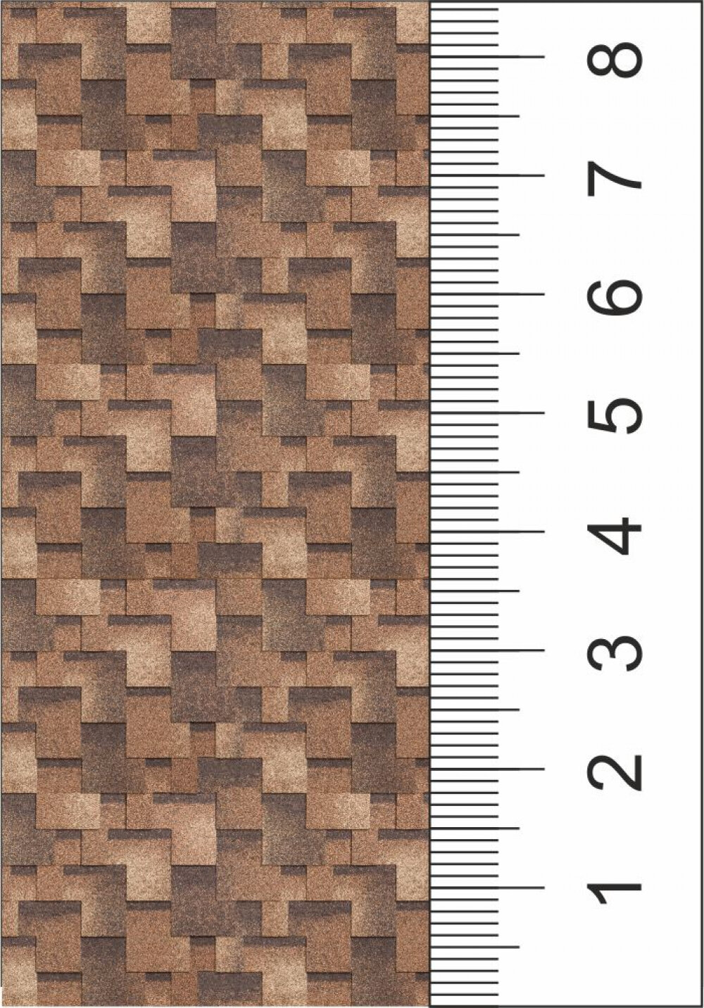 Текстура гибкой черепицы для макетов. Лист А4.