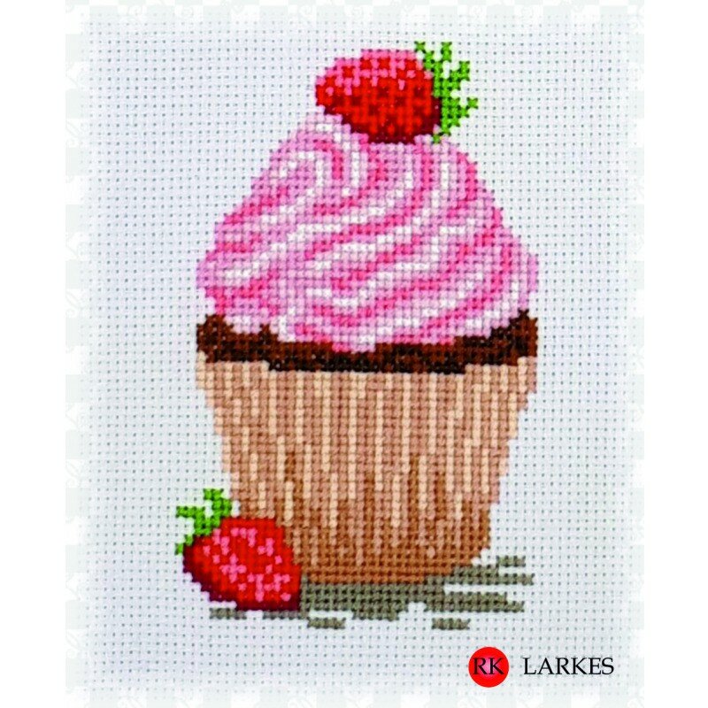 Набор для вышивания Larkes #L015 Капкейк Счетный крест 8.1 х 11.9 см