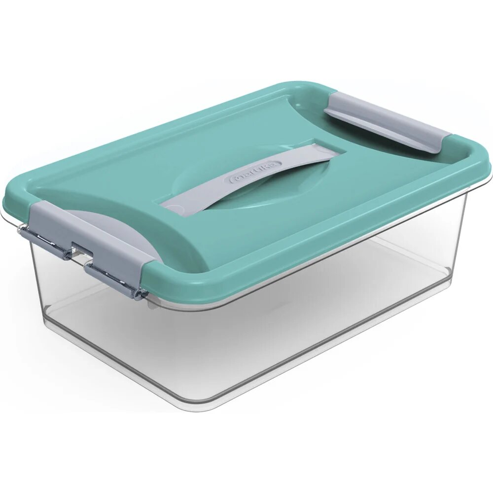 Контейнер Martika с защелками и ручкой 6 л клик бирюзовый С272БИР