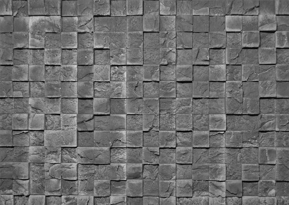 Гипсовая Плитка 3D Мозаика Русский Камень Графит Артикул 07.09 Ш38.5хВ10.5 см 1м2.