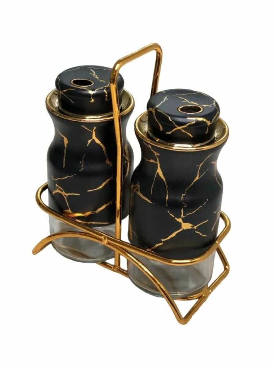 Набор баночек для соли и перца на подставке 2в1 — фото 1