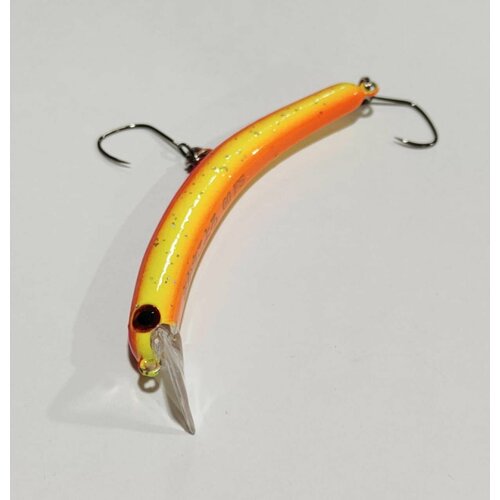 Воблер на форель Банан медленно тонущий Grows Culture Sakasan Yoro Slim 60 FS 3.3 г цвет #14