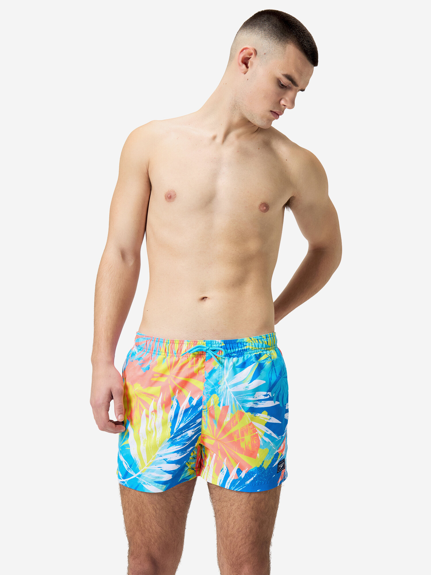 Шорты для плавания Speedo PRT/CHK LEIS 14" WSHT V2 AM BLUE/RED, размер L, мультицвет