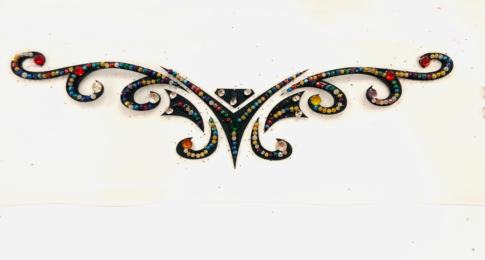 Бинди, наклейка на тело/ лицо, стразы, цветная 13 х 3.5 см. Индия.