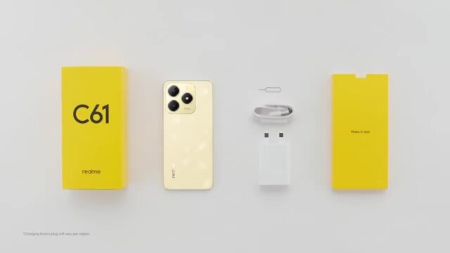 Смартфон Realme C61 6/128GB Gold (Блестящий Золотой) Dual nano SIM — фото 1