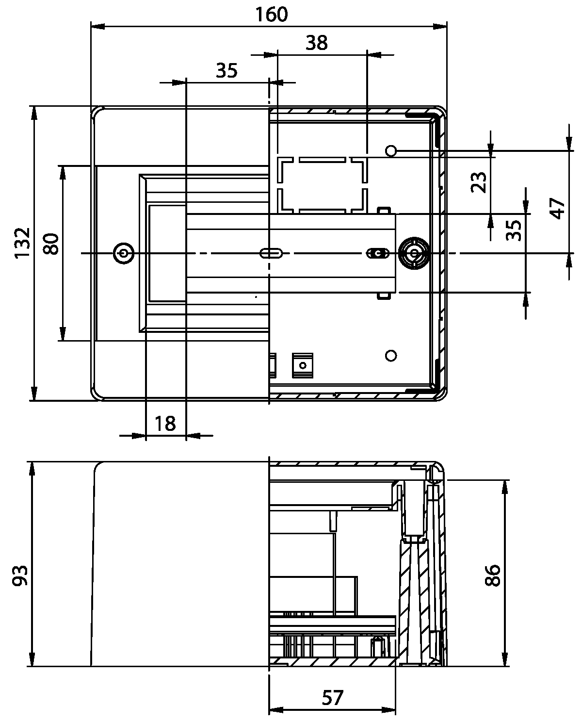 Бокс навесной 6 мод. 160х132х93 IP40 Рувинил — фото 1