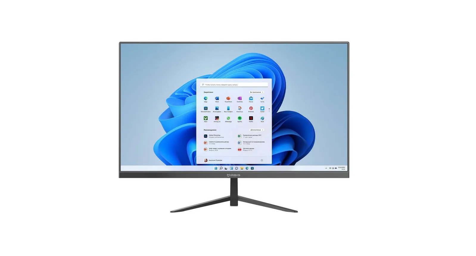 Моноблок 23.8'' Irbis I5-1135G7/16GB/512GB/Iris Xe Graphics/FHD/WiFi/Win11Home/brush dark grey - фото №1