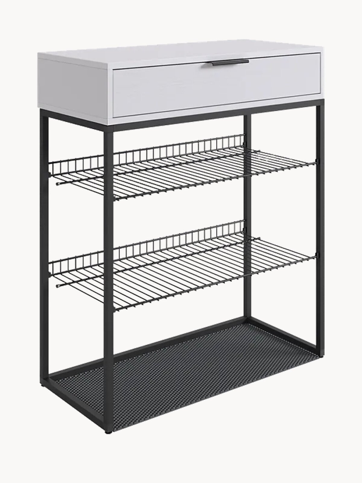 Обувница в прихожую "Краш" с ящиком, 75*31,4*90,5 см, цвет Белое дерево, Mebelson