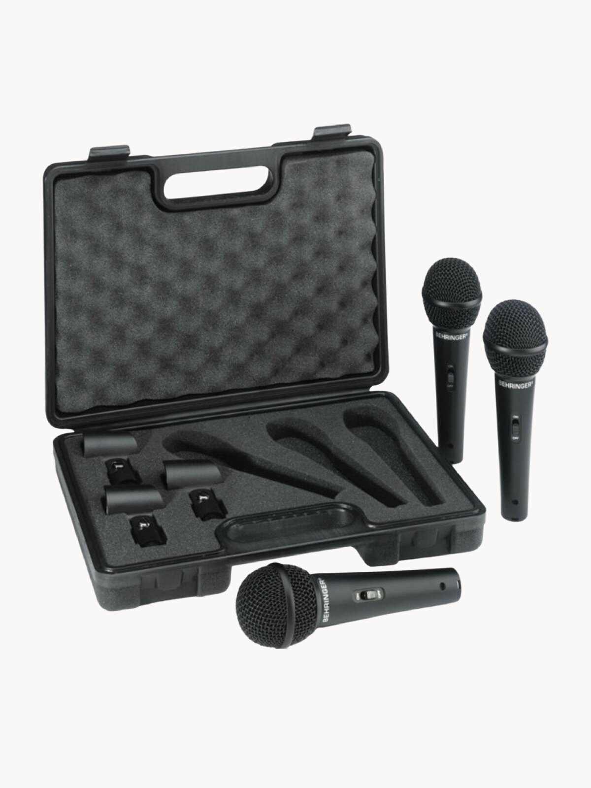 Комплект Behringer XM1800S из 3-х динамических микрофонов (суперкардиоида) в комплекте с держателями и транспортным кейсом