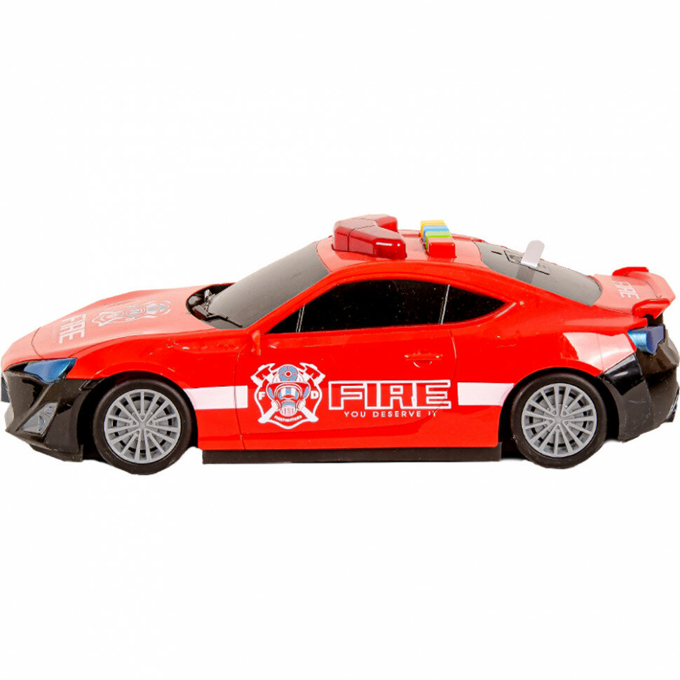 Машина металл. набор пожарная машина со светом и музыкой красная — фото 1
