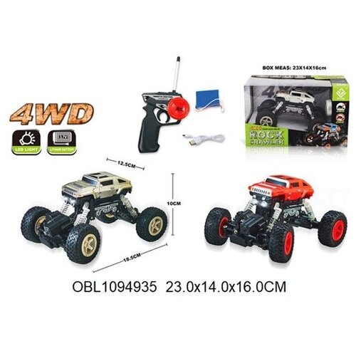 Машина радиоуправляемая, аккумулятор, 4WD, Rock Crawler, 18,5х12,5х10 см багги rock crawler 4wd р у красный 1 10