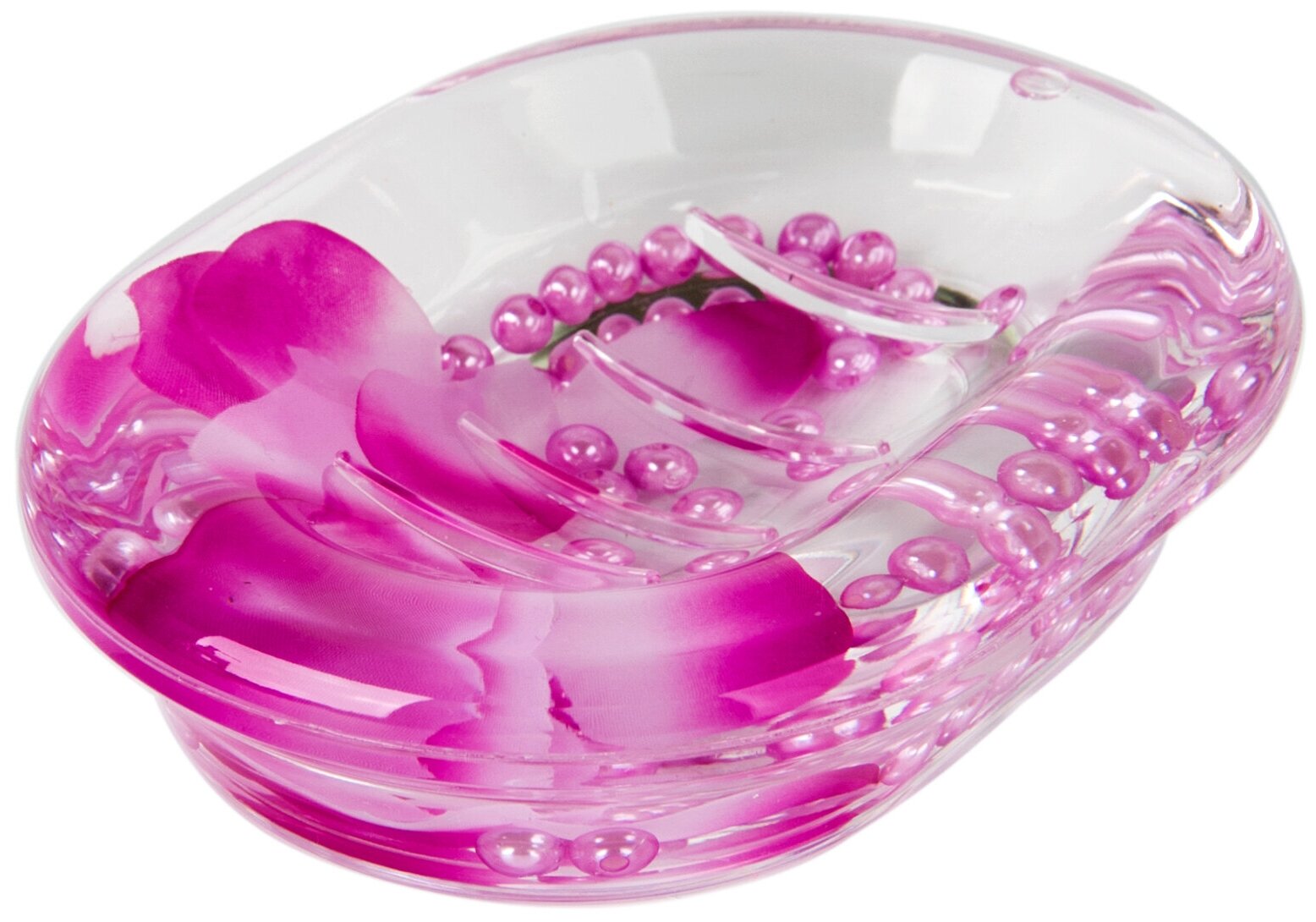 Мыльница для ванной Фиолетовые лепестки пластик A8759_W46 Аквалиния