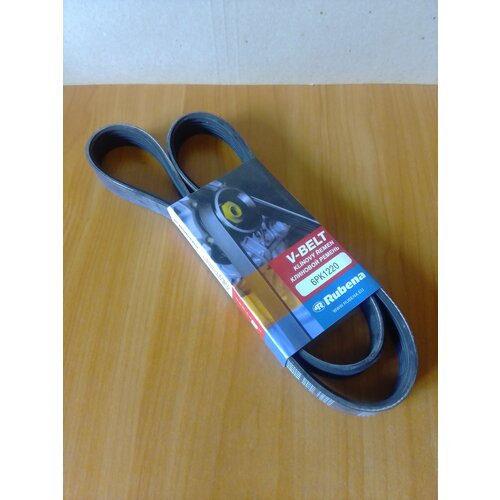 Ремень поликлиновый привода генератора 6РК 1220 для автомобилей ГАЗ, УАЗ с двигателями ЗМЗ-406,-514 без ГУР и др. автомобилей. Rubena, Чехия