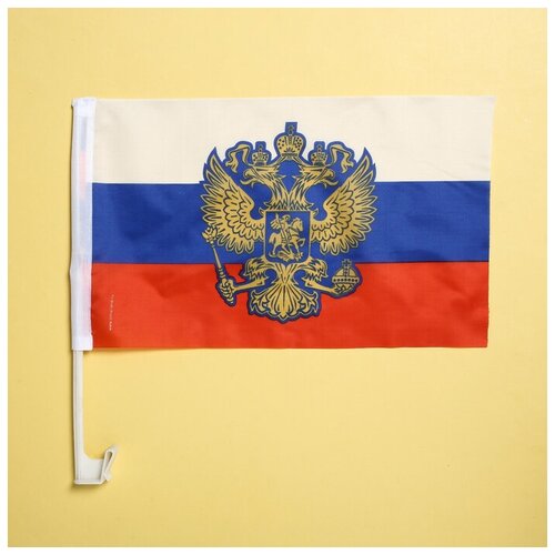 фото Флаг автомобильный "россия", 34 х 40 см, 2 шт. 1235991 сима-ленд