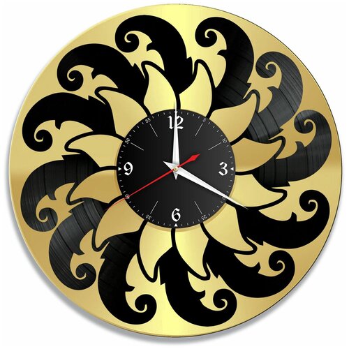 фото Настенные часы redlaser подсолнечник золото, из винила, №1 vc-10795-1