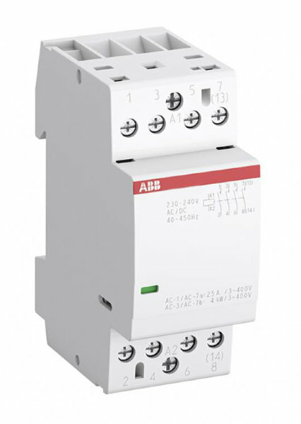 ABB ESB25-04N-06 (25А АС1) Модульный контактор 25A 4 "размыкающихся" 220В АС/DC 1SAE231111R0604