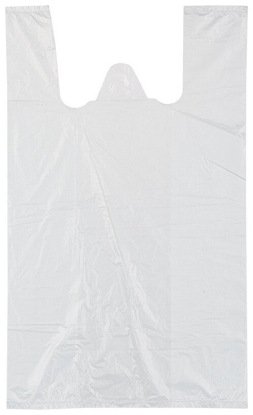 Пакет-майка КНР полиэтилен, 25х12х45 см, 12 мкм, 100 шт, белый