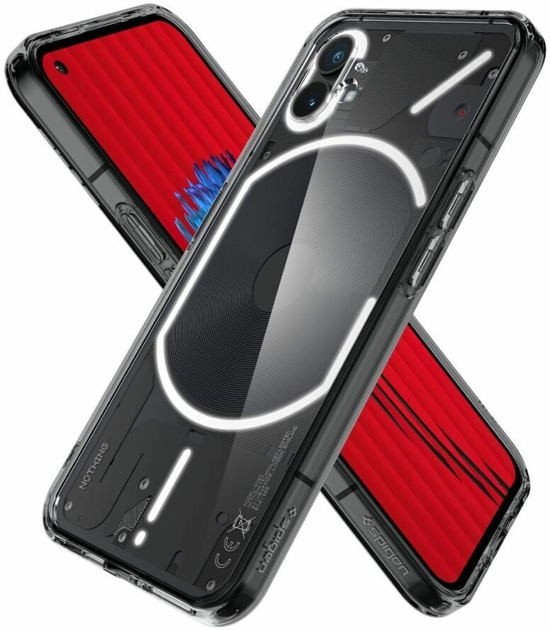 Чехол Spigen на Nothing Phone 1 (ACS05422) Ultra Hybrid / Спиген чехол для Нафинг Фон 1 накладка, противоударный, с защитой камеры, затемненный — фото 1