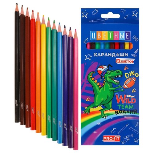Набор цветных карандашей Wild Team, 12 цветов, КЦ-1492