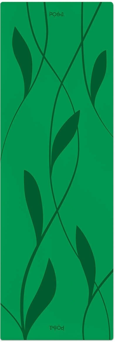 Профессиональный полиуретановый коврик для йоги POSA NonSlip Pro 6mm Green Liana / Нескользящий йога мат POSA Yoga / Толстый спортивный гимнастический коврик 6 мм для фитнеса, пилатеса, растяжки