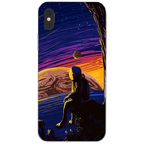 Силиконовый чехол Mcover для Apple iPhone X с рисунком Красивый космос силиконовый чехол mcover для apple iphone x с рисунком девочка космос