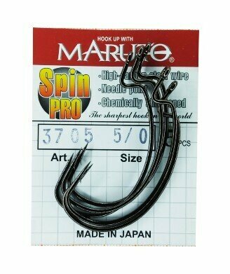 Крючки рыболовные офсетные MARUTO Spin Pro 3705 Цвет: BN Размер: №5/0 (Упак. 5шт)