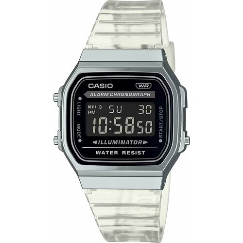 Наручные часы CASIO Японские наручные часы Casio Vintage A168XES-1B с хронографом, серебряный