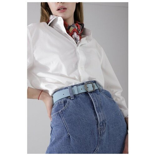 фото Paulo maskoni ремень, ширина 3 см, винт, пряжка металл, цвет голубой nemarket