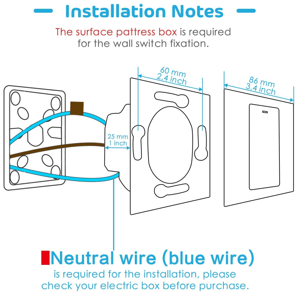 MSS510 Умный выключатель Meross Smart WiFi Wall Switch-Physical Button