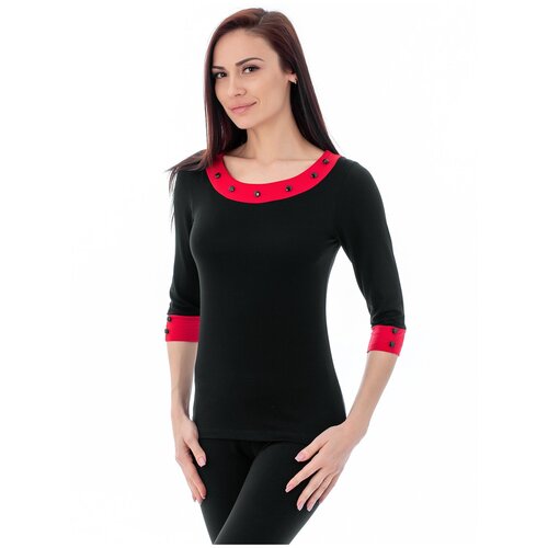 Топ Eldar, размер L, красный, черный элегантная блузка с леопардовым принтом и пуговицами с круглым вырезом женская одежда новинка весны 2023 повседневные пуловеры большого р