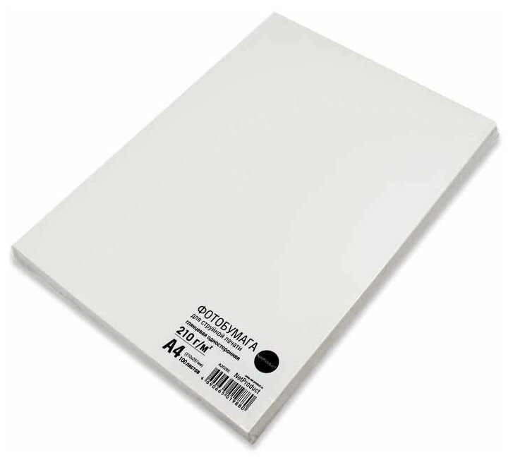 Фотобумага NetProduct глянцевая односторонняя, A4, 210 г/м2, 100 л..