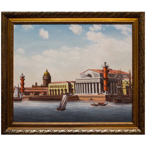 фото Картина маслом "санкт-петербург. стрелка васильевского острова с биржей" жебровский русская живопись