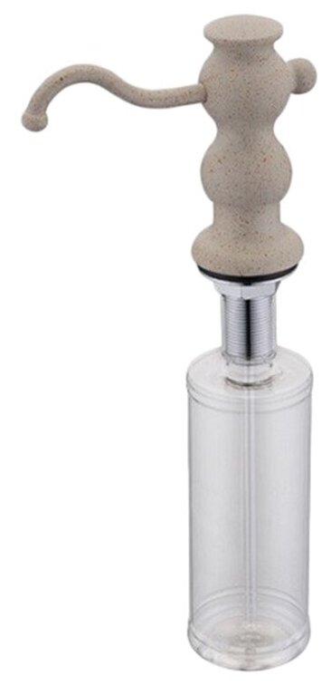 Дозатор жидкого мыла ZorG Sanitary ZR-25 песочный, бежевый под гранит, ретро, диспенсер для кухни, с колбой - фотография № 1