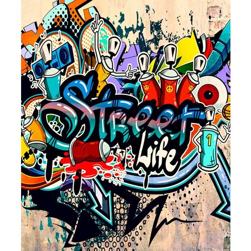 Моющиеся виниловые фотообои GrandPiK В стиле граффити. Street Life (уличная жизнь), 200х240 см