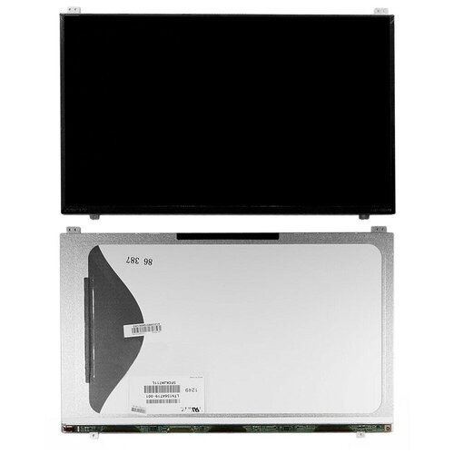 Матрица для ноутбука 15.6 1366x768 WXGA, 40 pin LVDS, Slim, LED, TN, крепления сверху/снизу (уши), матовая. PN: LTN156AT19-001