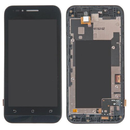 Дисплей (экран) в сборе с тачскрином для Asus ZenFone Go ZC451TG с рамкой черный (Premium SC LCD)