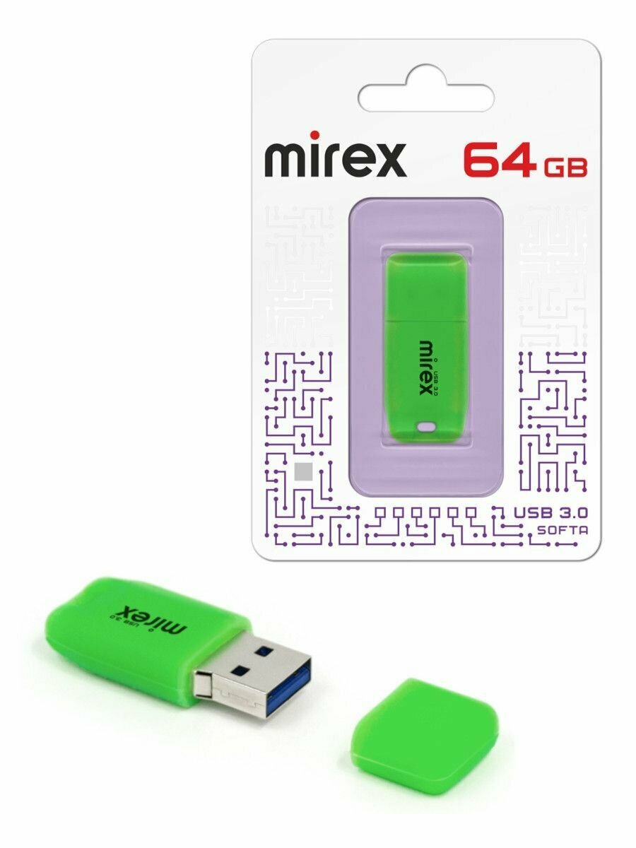 USB 3.0 Flash Drive MIREX SOFTA GREEN 64GB,