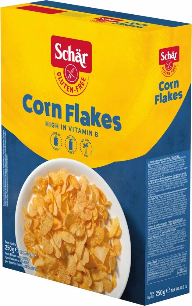 Завтрак сухой 2 шт по 250 г "Corn flakes" хлопья кукурузные Dr. Schar