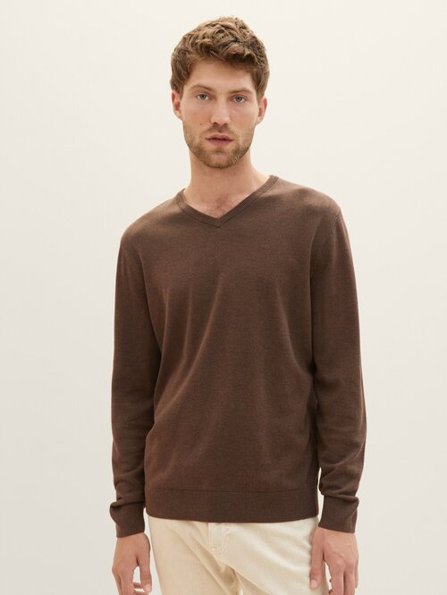 Пуловер Tom Tailor, размер S, коричневый