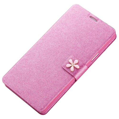 Чехол-книжка MyPads на Huawei Nova 5 Pro розовый безумно красивый декорированный бусинками и кристаликами