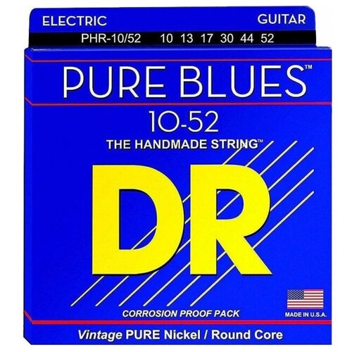 Струны для электрогитары DR String PHR-10/52 PURE BLUES струны для электрогитары rotosound rh10 roto blues 10 52